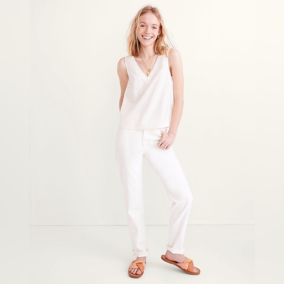 Madewell linen tank v-neck top - Picture 1 of 5